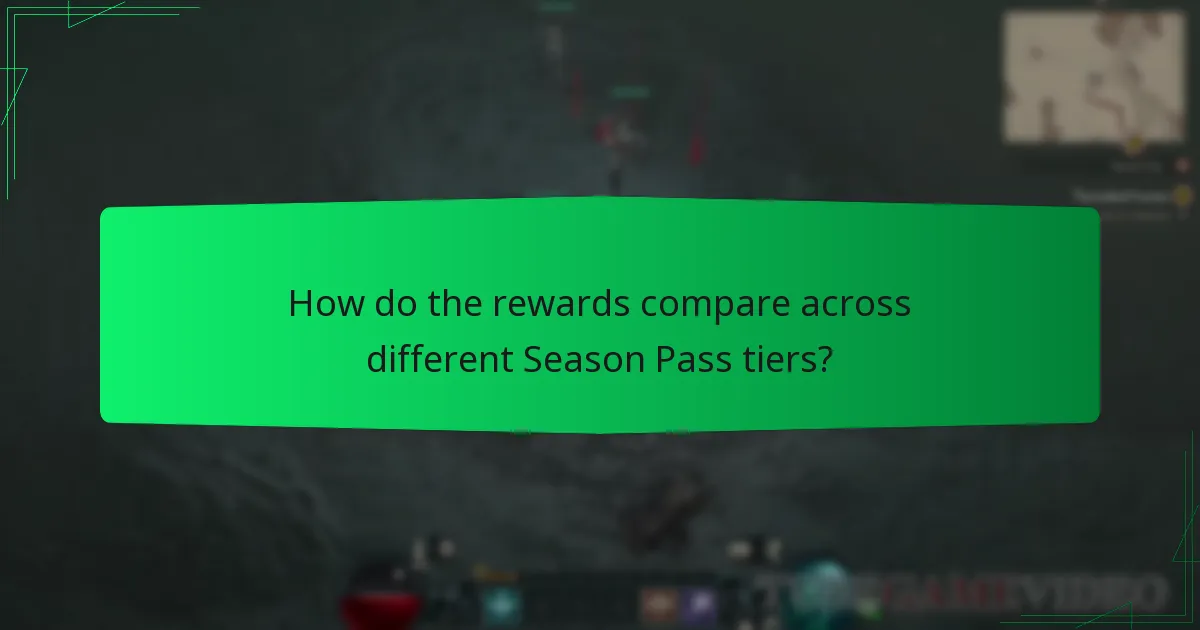 How do the rewards compare across different Season Pass tiers?