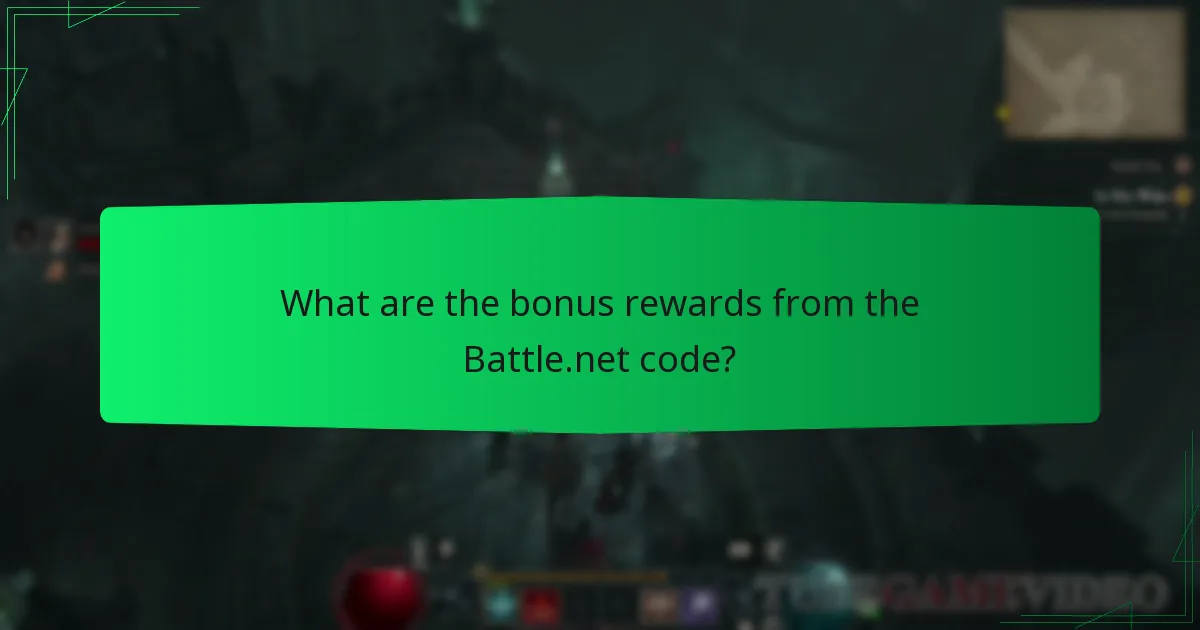 What are the bonus rewards from the Battle.net code?