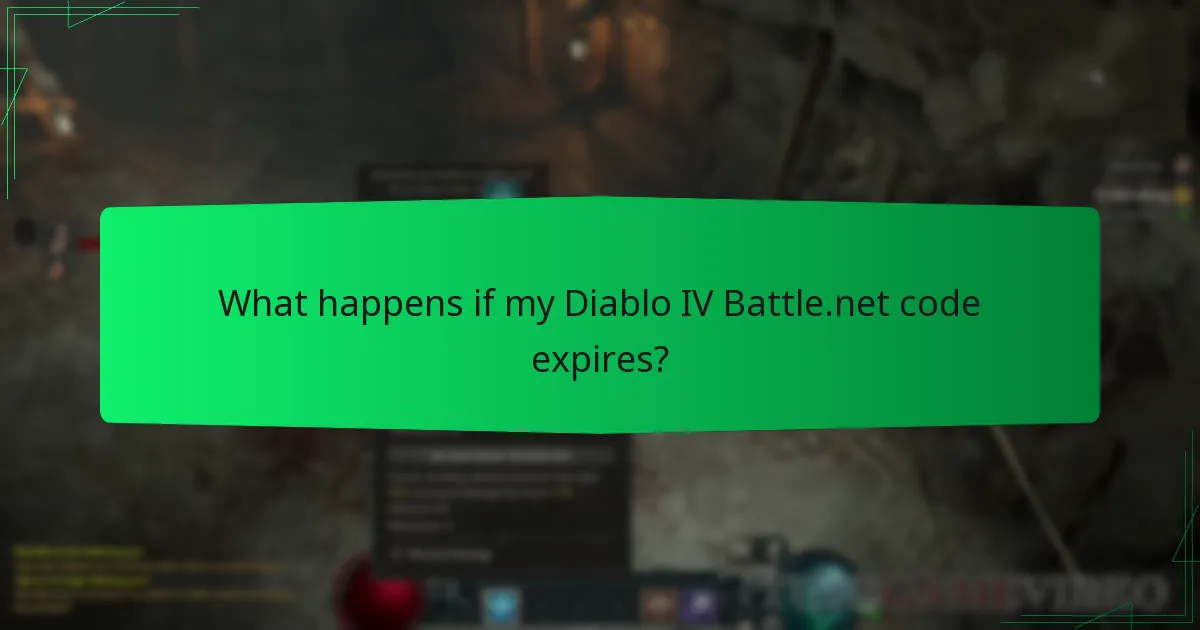 What happens if my Diablo IV Battle.net code expires?